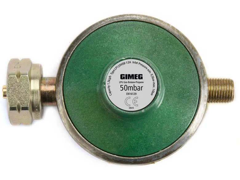 Gimeg universeel 50 mbar Kombi X 1/4" links gasdrukregelaar