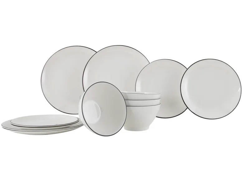Gimex Linea Line 12-delig serviesset - Black