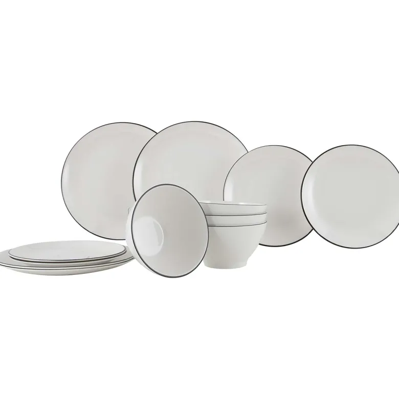Gimex Linea Line 12-delig serviesset - Black