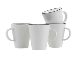 Gimex Linea Line 350 ml Black set van 4 mokken