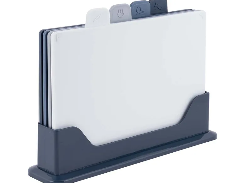 Gimex set van 4 Anti-slip snijplanken met houder