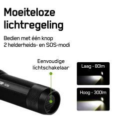 GP C32 300 lumen zaklamp - Black