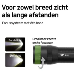 GP C32 300 lumen zaklamp - Black