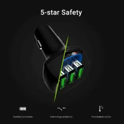 Green Cell PowerRide 54W USB-oplader voor in de auto