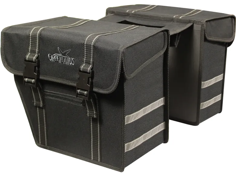 Greenlands 40 liter zwarte dubbele fietstas