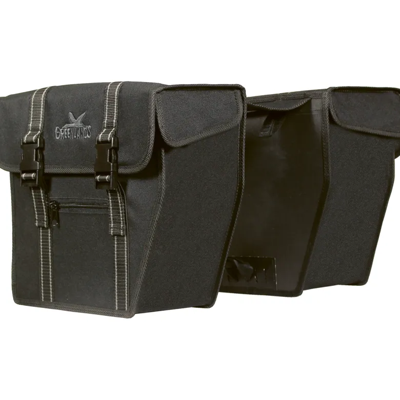 Greenlands 40 liter zwarte dubbele fietstas