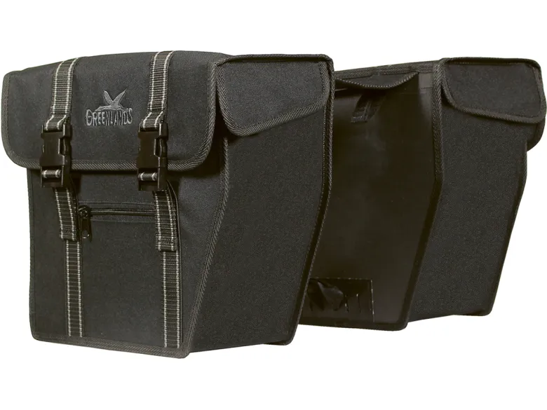 Greenlands 25 liter zwarte dubbele fietstas