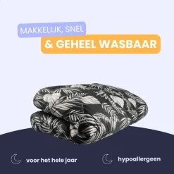 HappyBed Black leaves All year dekbed - 140 x 220 cm