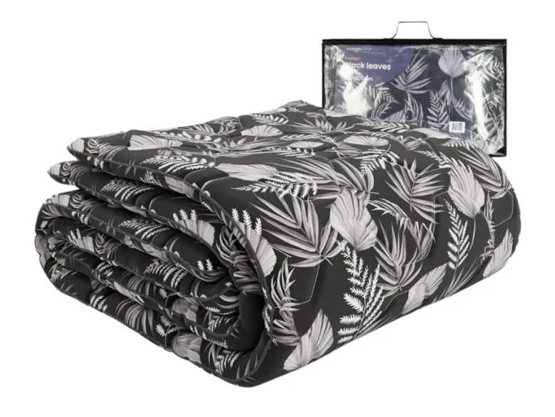 HappyBed Black leaves All year dekbed - 160 x 220 cm