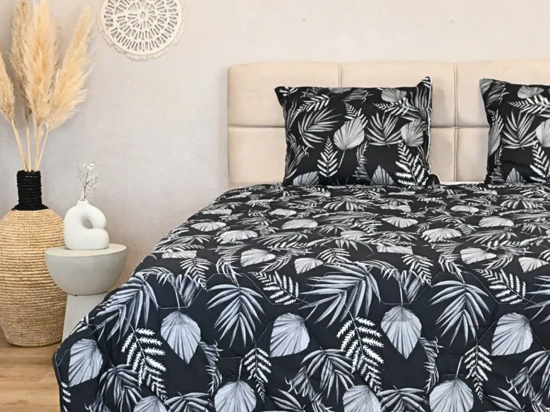 HappyBed Black leaves All year dekbed - 160 x 220 cm