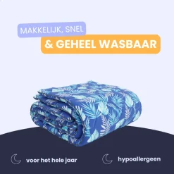HappyBed Blue leaves All year dekbed - 140x220 cm