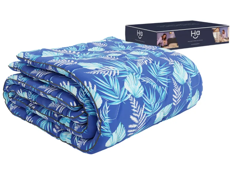 HappyBed Blue leaves All year dekbed - 160x220 cm