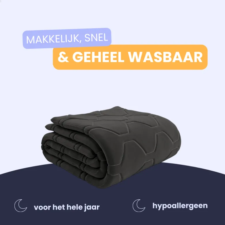 HappyBed Zwart All year dekbed - 140x200 cm