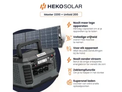HEKO Solar Master 2200 Powerstation met 200W Zonnepaneel