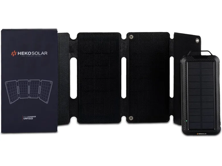 HEKO Solar Pulse Solar Powerbank met Unfold 15 Solar Panel