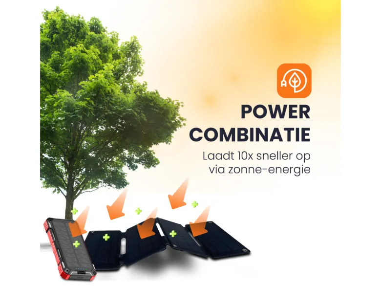 HEKO Solar Spark Powerbank met Unfold 15 Solar Panel