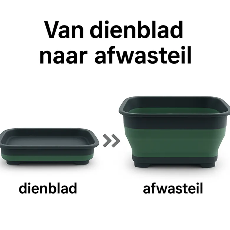 Hem afwas set bamboe borstel met afdruipmat - Grey