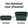 Hem afwas set bamboe borstel met afdruipmat - Green