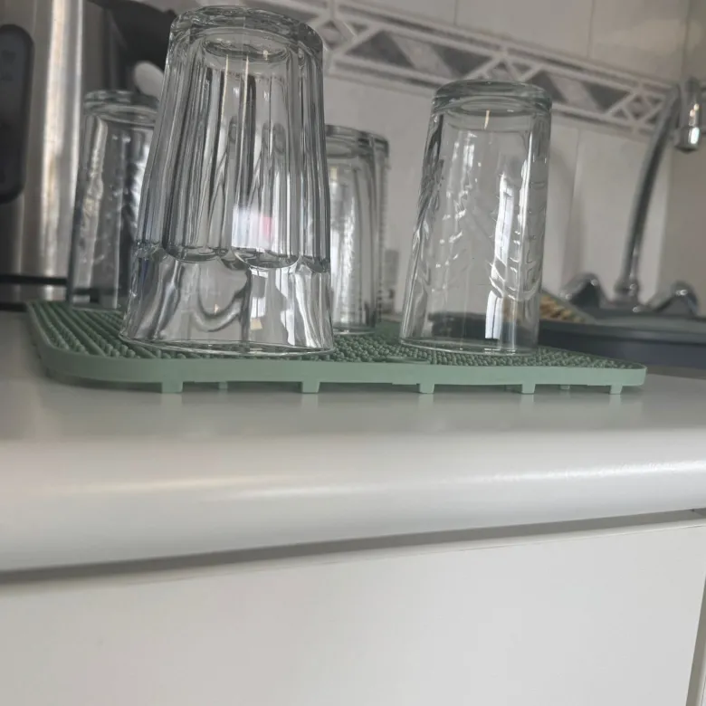Hem afwas set bamboe borstel met afdruipmat - Green