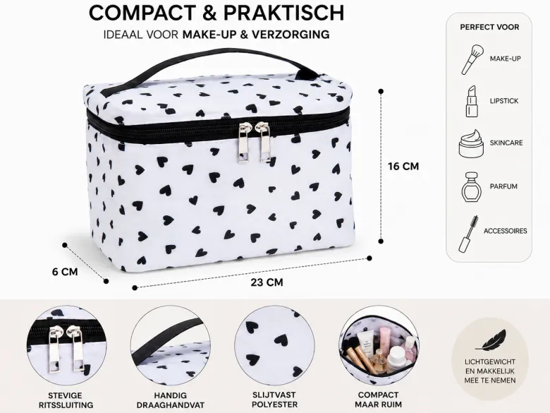 HEM Hartjes toilettas - White/Black