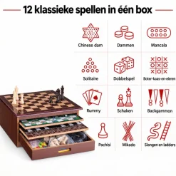 HEM 12-in-1 Houten Spellendoos