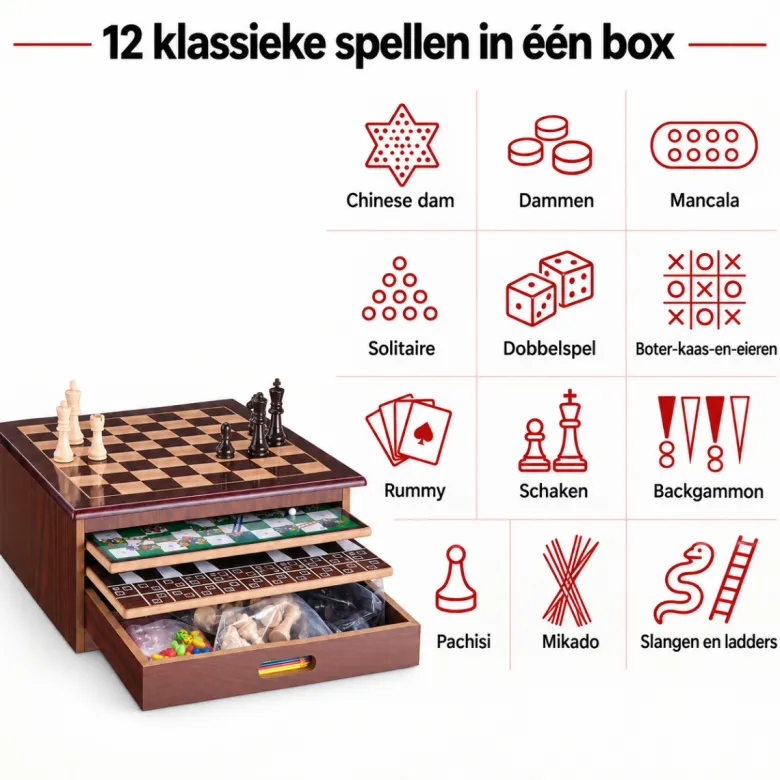 HEM 12-in-1 Houten Spellendoos