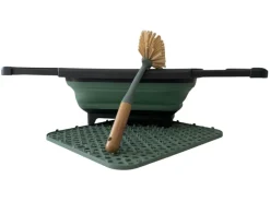 Hem opvouwbare afwas set met afdruipmat - Green