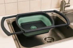 Hem opvouwbare afwas set met afdruipmat - Green