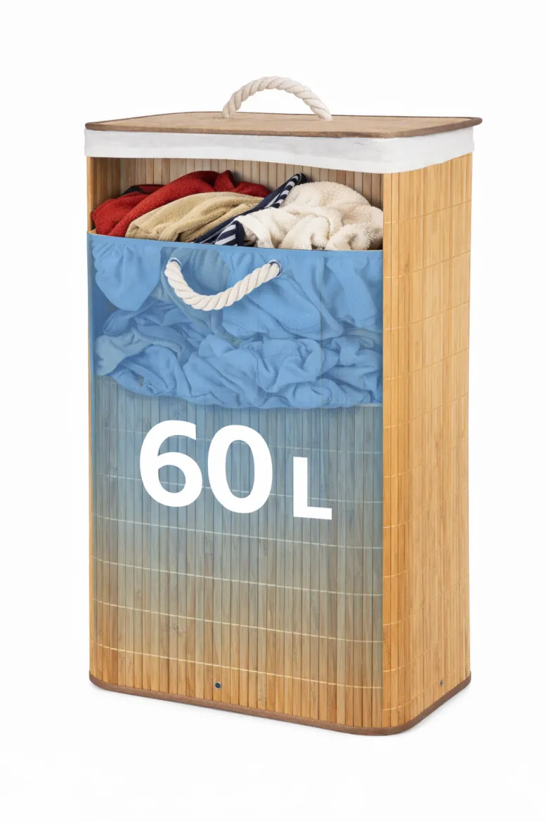 HEM opvouwbare bamboe wasmand - 60 liter