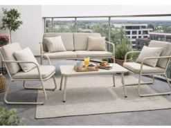 HEM 4-persoons stalen loungeset - Ecru