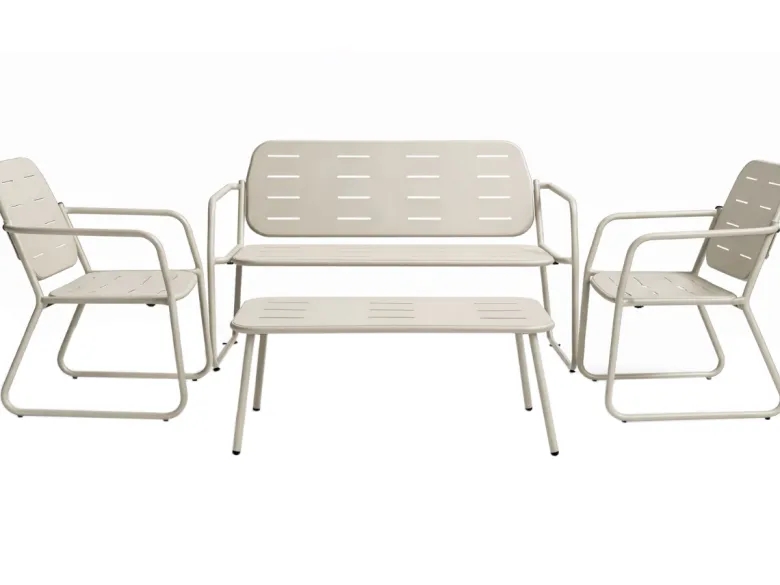 HEM 4-persoons stalen loungeset - Ecru