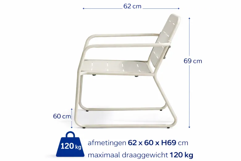 HEM 4-persoons stalen loungeset - Ecru