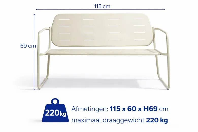 HEM 4-persoons stalen loungeset - Ecru