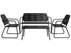HEM 4-persoons stalen loungeset - Black