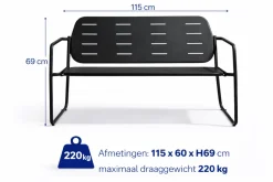 HEM 4-persoons stalen loungeset - Black
