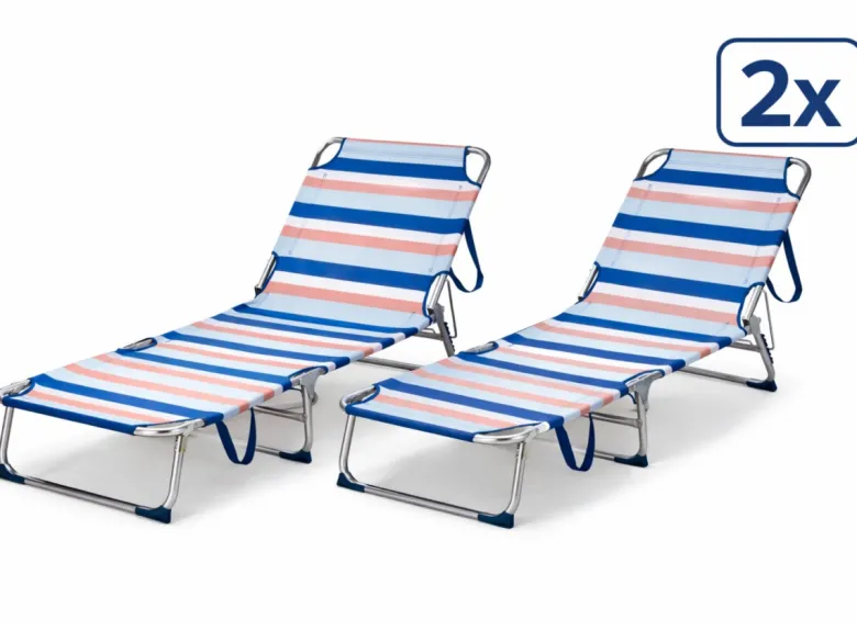 HEM set van 2 aluminium opvouwbaar ligbedden - Blue