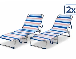 HEM set van 2 aluminium opvouwbaar ligbedden - Blue