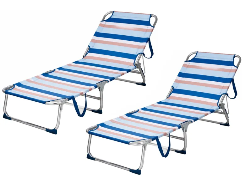 HEM set van 2 aluminium opvouwbaar ligbedden - Blue