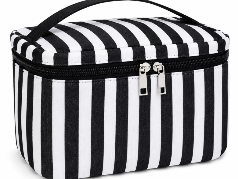 HEM Stripes toilettas - Black/White
