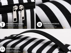 HEM Stripes toilettas - Black/White