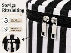 HEM Stripes toilettas - Black/White