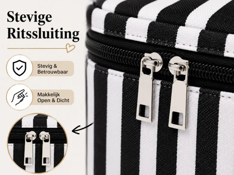 HEM Stripes toilettas - Black/White