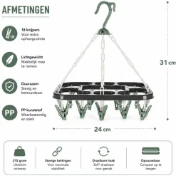 HEM Washanger met 18 knijpers - Green