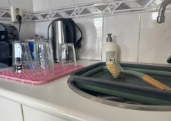 Hem 29,5x26 cm siliconen antislip afdruipmat - pink