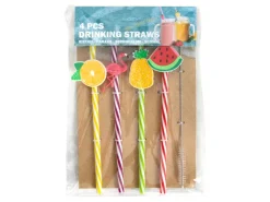 Herbruikbare zomerse fruit rietjes