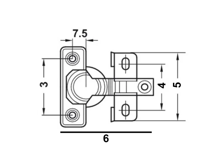 Häfele metalen kast scharnieren (1x stuks) - chrome