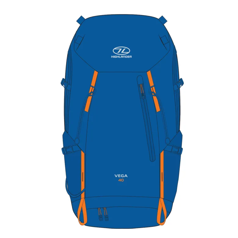 Highlander vega 40l heren rugzak - blue