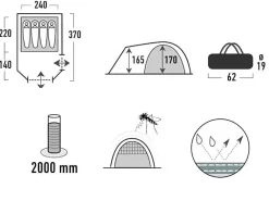 High Peak Tessin 4 koepeltent