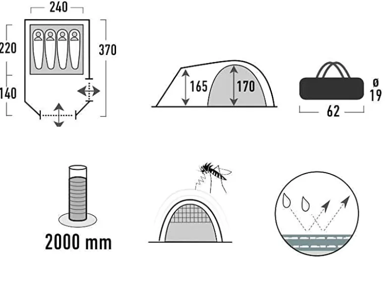 High Peak Tessin 4 koepeltent