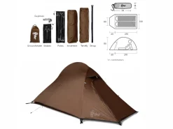 Hikr Hero 2-persoons kampeertent - Brown